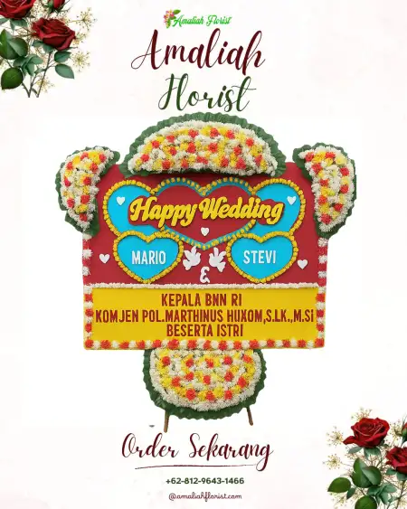 Papan Bunga Pernikahan Logandu
